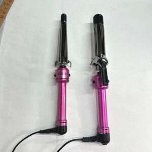 Hot Tools Professional Curling Iron & Tapered Wand Set 1" Pink Salon Waves